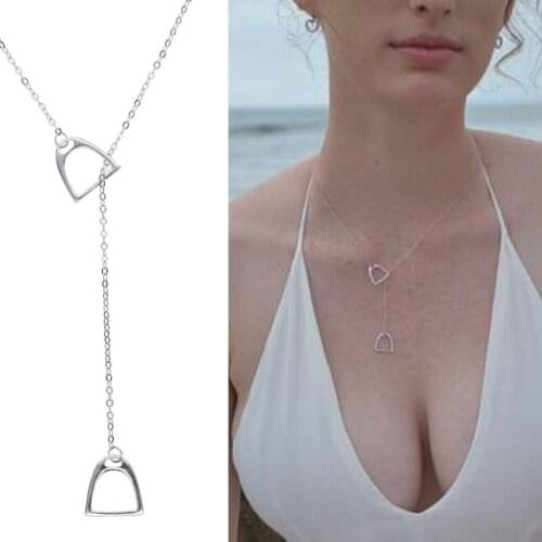 2020 New 100% 925 Sterling Silver sexy Double Horse Hoof Pendants Horseshoe Necklaces For Women Fashion Jewelry Christmas Gifts