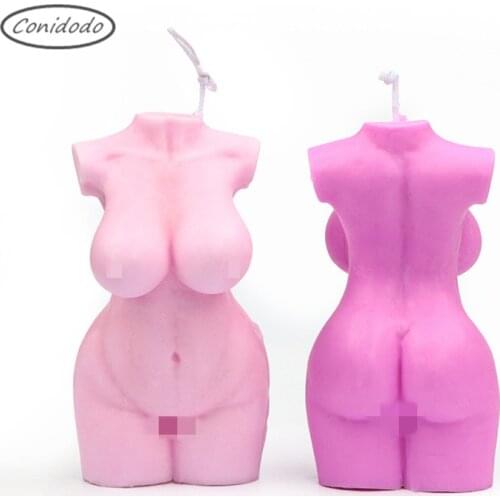 Woman Nude Body Resin Silicone Candles Mold Female Naked Chest Body Art Polymer Clay Model Craft Home Decor DIY Handmade Mould