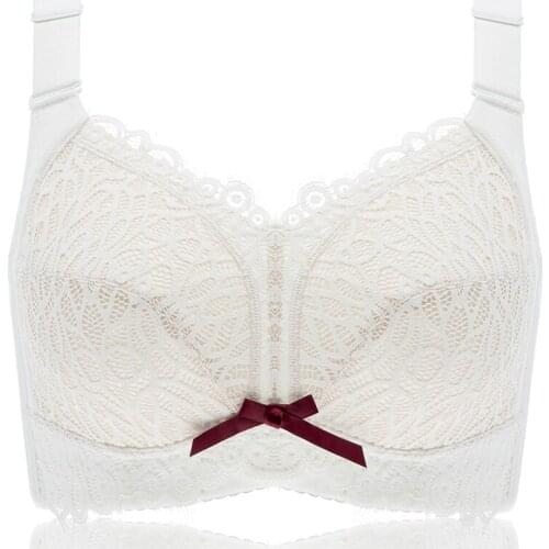 Women Full Coverage Wire Free Non-Foam Plus Size Floral Lace Bra 34 36 38 40 42 44 46 B C D E F G H I J