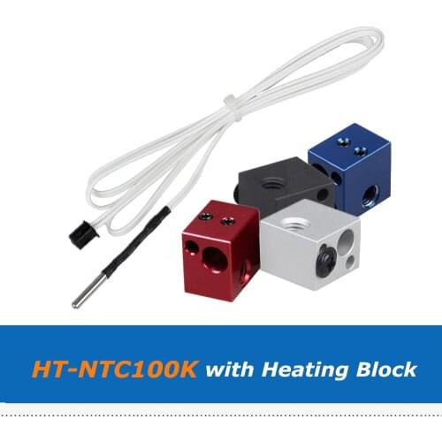 1pc Lerdge 3D Printer Parts 1m 2m HT-NTC100K Thermistor Temperature Sensor Cable + 1pc J-head BP6 Hotend Heater Block