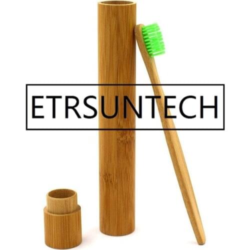 100pcs Portable Natural Bamboo Toothbrush Case Tube For Travel Eco Friendly Hand Made Heath Tooth Brushes Protector