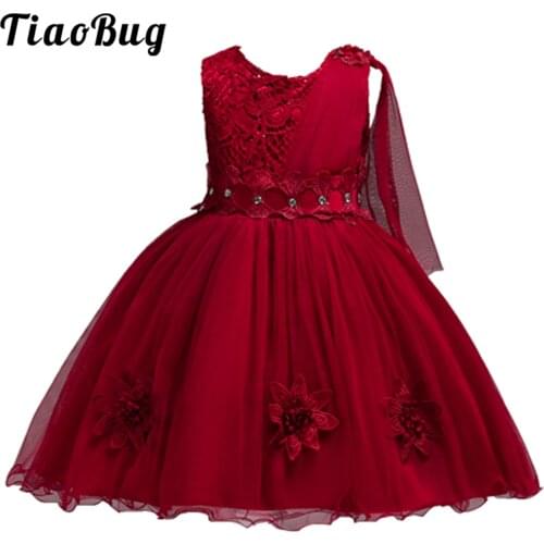 2021 Flower Girls Dress Kids Dresses for Girls Wedding Birthday Party First Communion Clothing Summer Princess Embroidery Dress