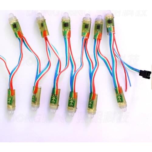 300pcs/lot RGB LED pixel Module,LED String Light 5V 12mm RGB color Waterproof IP68 advertising sign backlight