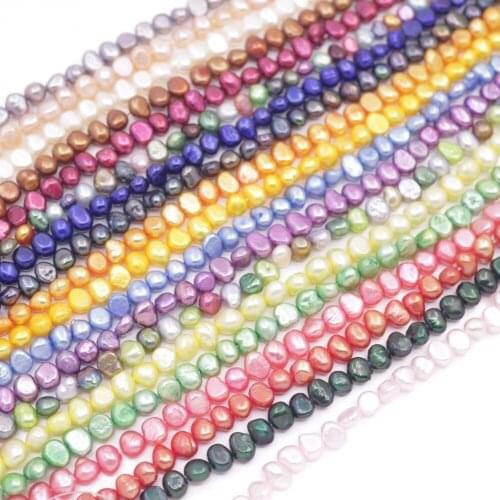 6mm-7mm Real Freeform Pearl Loose Beads Strand 14 inches Jewelry Making