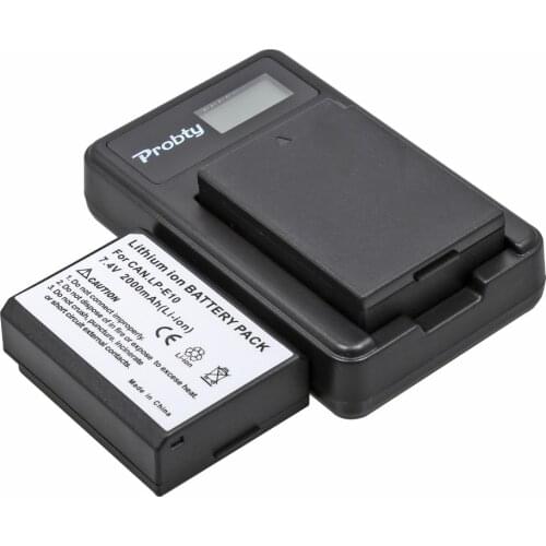 2Pcs LP-E10 LPE10 LP E10 Camera Battery Bateria Batterie AKKU + LCD Charger for Canon 1100D 1200D 1300D Rebel T3 T5 KISS X50 X70