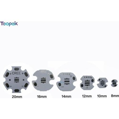 50pcs 3535 Aluminum LED PCB Board 8mm 10mm 12mm 14mm 16mm 20mm For Cree XPE XP-E XTE XT-E XPG XP-G 3535 LED Light