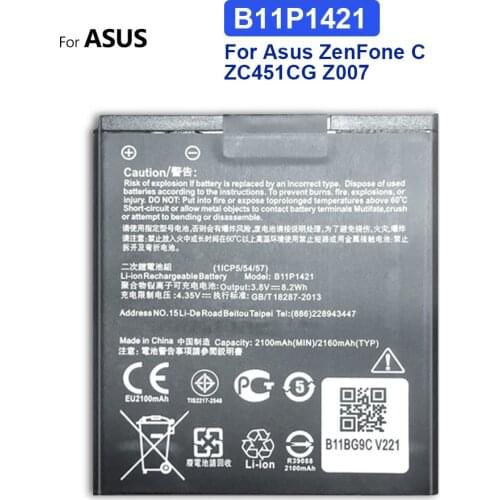 B11P1421 Mobile Phone Battery For Asus ZenFone C ZC451CG Z007 Replacement Battery 2100mAh
