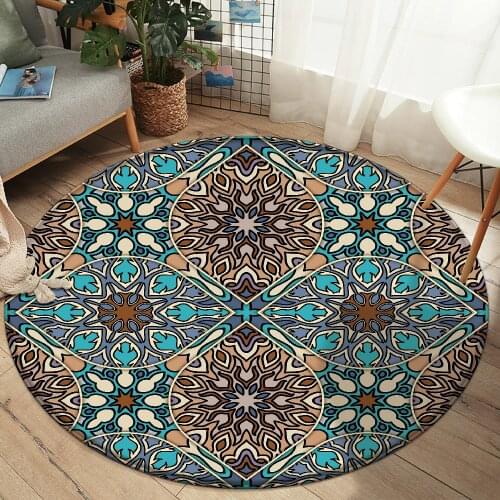 Mandala Flower Pattern Round Memory Foam Area Rug And Carpet for Kids Home Living Room Bedroom Cushion Bathroom Floor Door Mat