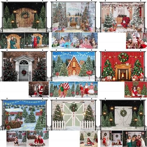 Photography Christmas Backdrop Winter Fireplace Portrait Background Snow Window Merry Xmas Kids Adult Birthday Photo Shoot Props