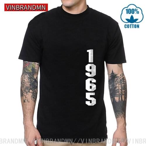 New Design Vintage 1965 T shirt men 55th Birthday Fathers day gift Idea Tee Tops Born in 1965 Classic 55 Years Old 1965 T-shirt