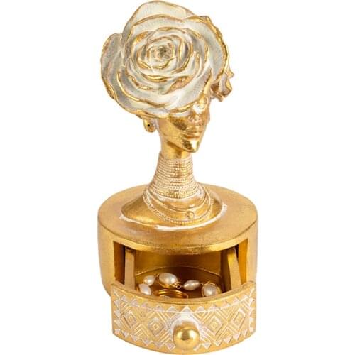INS Style Rose Flower Figure Mold Jewelry Earring Storage Box Living Room Decor Desktop Ornaments Resin Crafts Home Accessories