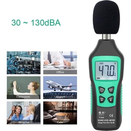 Decibel Monitoring Sound Level Meters 30-130dB Detector Audio Tester Building Construction Diagnostic-Tool Fast/Slow Two Modes