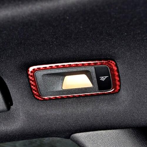 Red Genuine Carbon Fiber For Porsche MACAN 2014-2021 Car Rear Top Roof Readling Light Cover Trim Styling Sticker