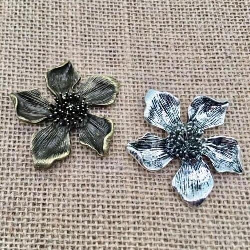 Fashion 2 pcs flower charms fit DIY hand made bracelet necklace earring sweater chain charms Jewelry Making