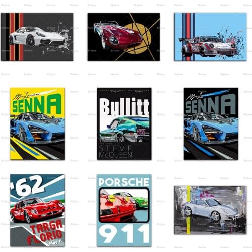 Fashionable Sports Car Retro Poster- The Car Painting Prints On Canvas Wall Art For Living Room Cuadros Home Decor Unique Gift