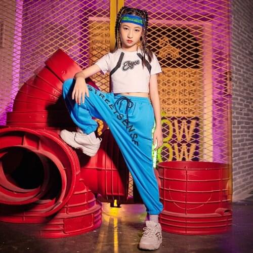 New ChildrenS Jazz Dance Costumes For Girls Ballroom Hip Hop Clothes Loose Hiphop Suit Street Dance Wear Rave Clothes DN7181