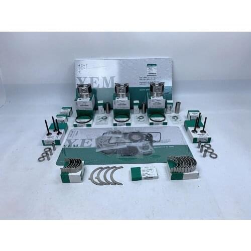 New Aftermaket Engine Part 3TN75 Engine Rebuild Kit With Cylinder Gaskets Piston Rings Bearing Valves For Yanmar