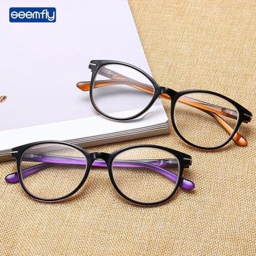 Seemfly Fashion Round Reading Glasses Business HD Presbyopic Glasses Anti-fatigue Hyperopia Eyewear With Diopters +1.0 to +3.5