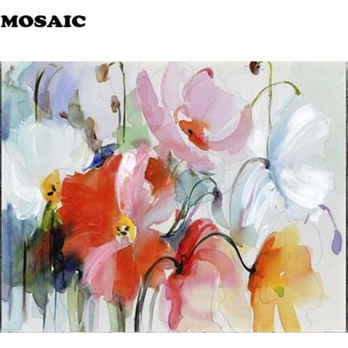 Full,square,Diamond Embroidery,Abstract Flowers poppy,5d diy Diamond Painting Cross-Stitch Mosaic pictures art