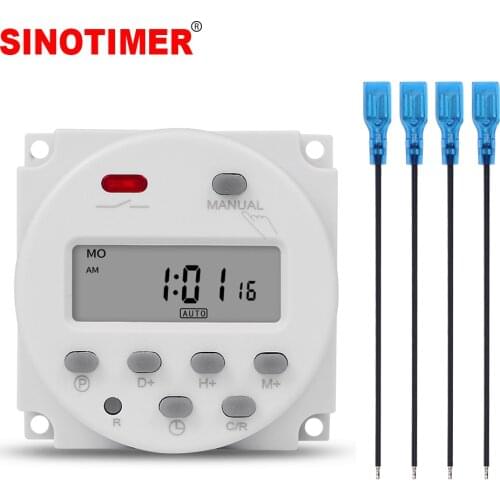 CN101A 5V 12V 24V 110V 220V Digital Timer Switch 7 Days Weekly Programmable Time Relay Programmer Built-in Rechargeable Battery