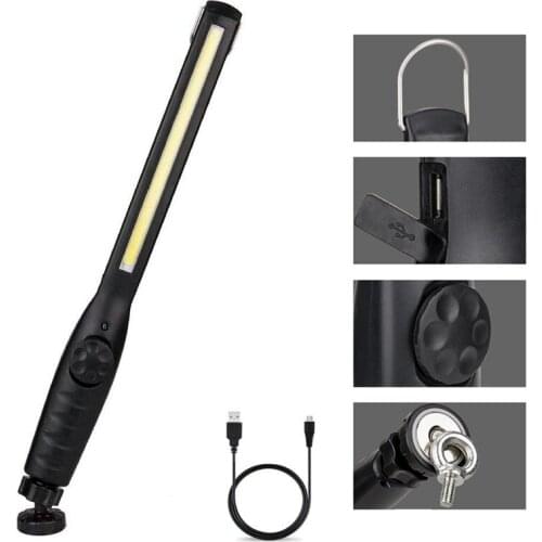 Work Light USB Rechargeable COB Flashlight Torch Inspection Light With Rotary Switch Magnetic For Car Repair Outdoor Camping