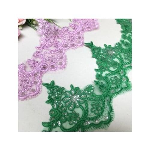 Sequined Eyelash Lace Accessories White Exquisite High-grade Lace Wedding Embroidery Embroidery DIY Lace 6Yards/pack