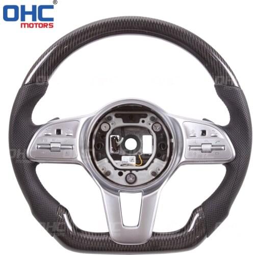 100% Real Carbon Fiber Steering Wheel compatible for MB W205,S205 W213 N293 W24 C117,X117 C238,A238 C257 C E EQC B CLA GLE GLS