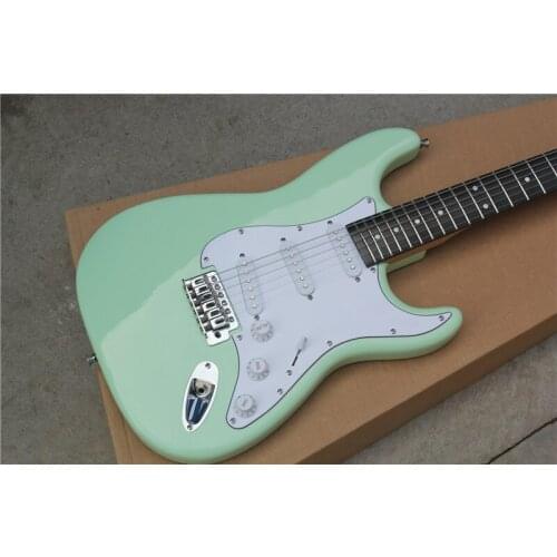 High quality custom st electric guitar, green big head guitar, SSS pickup and rosewood fingerboard can be customized as require