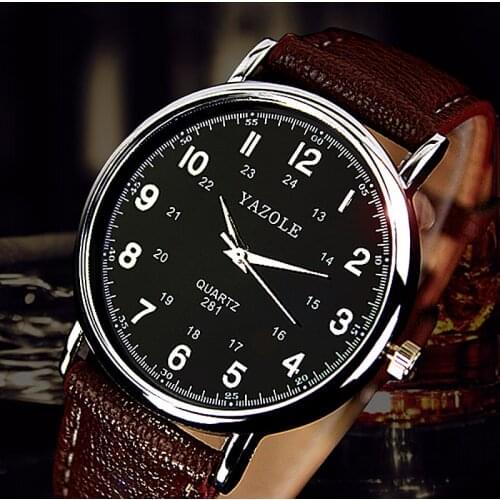 YAZOLE Top Brand Mens Watch Men Watch Fashion Casual Watches Leather Wrist Watch Clock Saat Relogio Masculino Erkek Kol Saati
