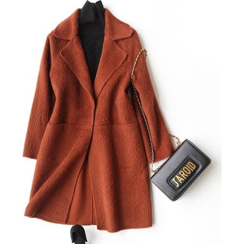 4040 Wool Coat Women Fashion Autumn Winter Cashmere Coat Female Turn Down Collar Jackets Overcoat casaco feminino 37049