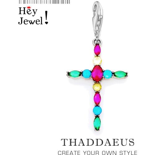 Colorful Cross Charm Europe Style Club Good Jewelry Bohemia Women Girls Gift In 925 Sterling Silver Fit Bag Bracelet Super Deals