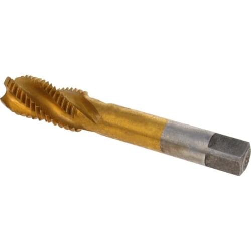 Hot M2~M18 Metric Screw Thread Machine Spiral Flute Tap High Speed Steel Machine Tap Surface Titanium Plating Machine Drive 1pcs