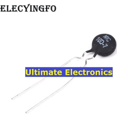 100pcs Thermistor NTC10D-7 10D-7 10D7 7MM Diameter Negative Temperature coefficient