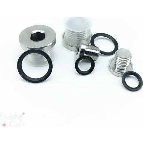 2pcs 1/8 1/4 3/8 1/2 3/4 1 Allen outer wire flange gag with ED ring screw plugs oil plug stainless steel stuffy head