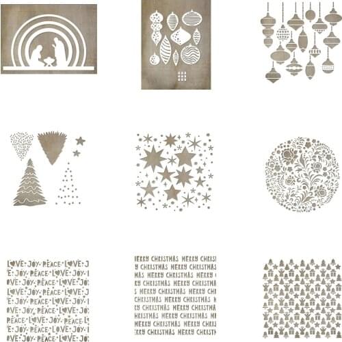 2021 Christmas Merry Tree Starburst Pattern Circle Stencil DIY Scrapbooking Paper Handmade Album Cut Dies Sheets Greeting Card