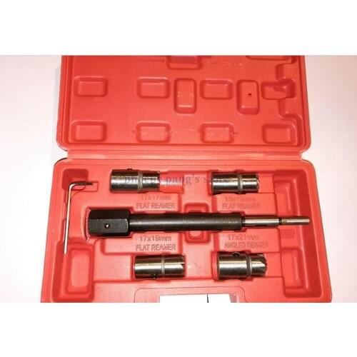 FINETRIP 1set 5Pc Diesel Injector Seat Cutter Tool Set Cleaner Carbon Cutting Tool Kit