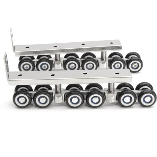 8/12 Wheels Hangers Roller set Cold Rolled Steel Sliding Wooden Door Closet Hardware Kit Door Wheels Roller