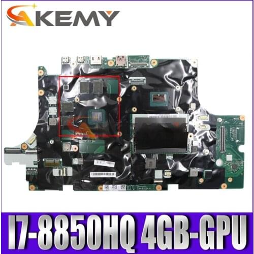 Akemy For Lenovo Thinkpad P72 Laptop Motherboard CPU i7-8850HQ GPU 4GB Tested 100% Work FRU 01YU277 01YU278 01YU292 01YU291