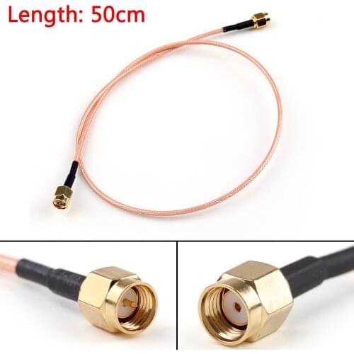 Artudatech 5PCS 15cm/50cm RG316 Cable RP.SMA Male Jack To SMA Male Plug Straight Jumper Pigtail Connector Parts