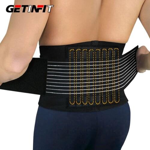 Getinfit 1PCS Lumbar Support Waist Pain Back Injury Support Brace Fitness Weightlifting Belt Sports Safety Corrector Belt