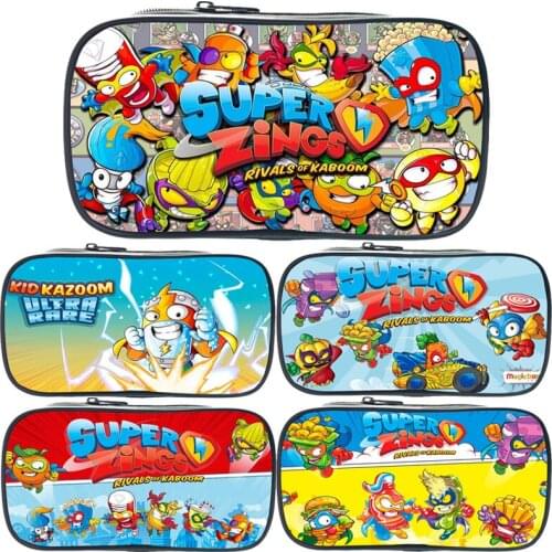 Cartoon Game Super Zings Pencil Case Cute Makeup Bags Children Superthings Pencil Bag Large Capacity Stationery Bag School Gifts