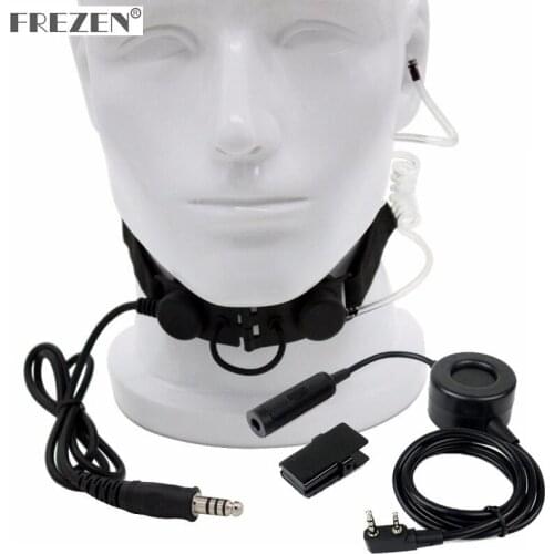 CS Z Tactical Throat Mic Z003 Headset with Waterproof PTT for BaoFeng UV-5R TYT TH-UV8000D Radios Black
