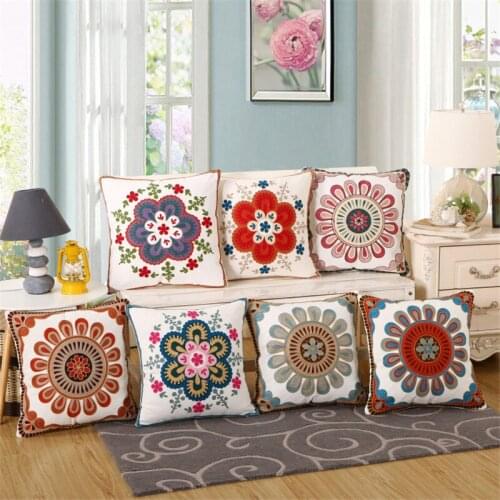 Flower Pattern Decorative Cushion Cover Pillow Pillowcase Polyester 45*45 Throw Pillows Home Decor Pillowcover housse de coussin