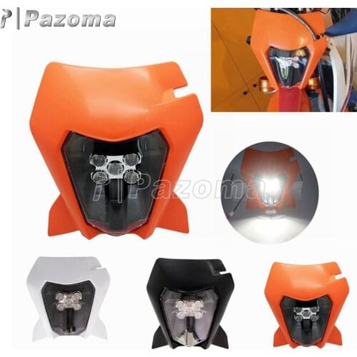 For Enduro LED Headlight E8 E-Mark 12V 30W 6000K Motocross Dual Sport Headlight Supermoto For EXC XC-W six days EXC-F