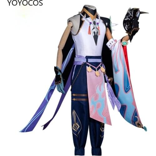 YOYOCOS Anime Genshin Impacto XIAO Cosplay Impac Impacto Jogo Suit Cool Handsome Game Para Homem Halloween Costume 2021 New set