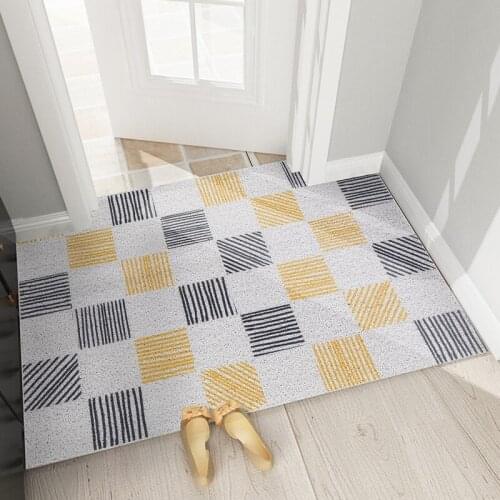 Nordic Style Door Mat Carpet Living Room Bathroom Mat PVC Kitchen Mat Home Mats Carpet Cuttable Non-slip DIY Entrance Door Mats