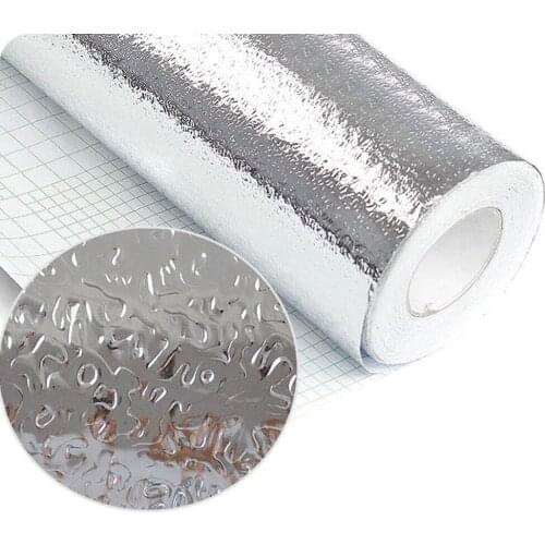 Kitchen Oil Proof Waterproof Sticker Aluminum Foil Kitchen Stove Cabinet Stickers Self Adhesive Wallpapers DIY Wall Stickers