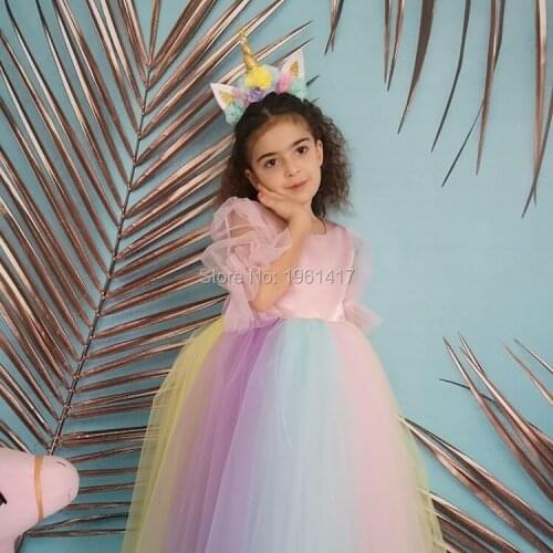 Baby girl, baby girl, baby princess, color baby girl wedding dress, childrens party dress, unicorn cake dress