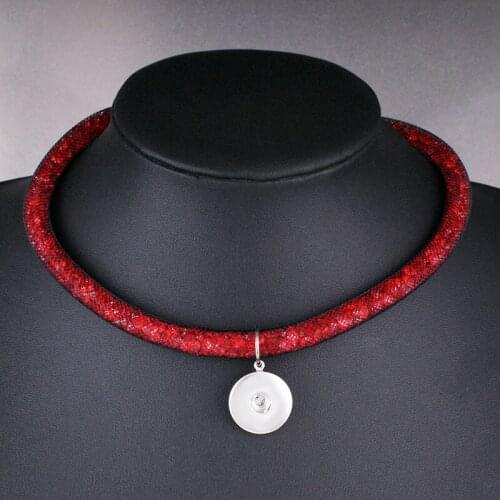 Fashion Crystal 18mm snap button jewelry Bracelet and collar necklace dual purpose TP8565