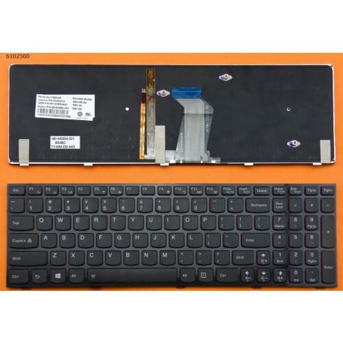 US QWERTY New Keyboard for Lenovo Y590 Y500 Y510P Laptop Backlit with Red Side
